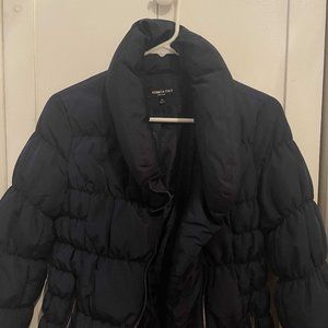 Navy Blue Slim Fit Puffer Jacket - XS